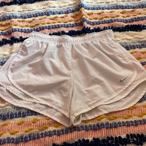 White Nike dry fit shorts